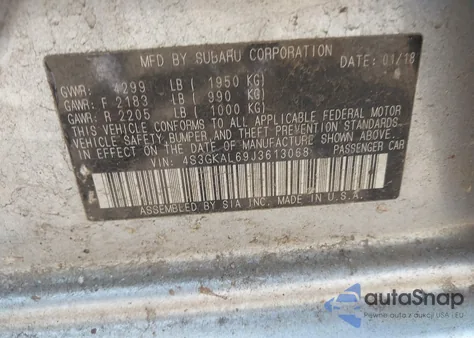 2018 Subaru Impreza 2.0I Sport from USA, damaged, VIN 4S3GKAL69J3613068